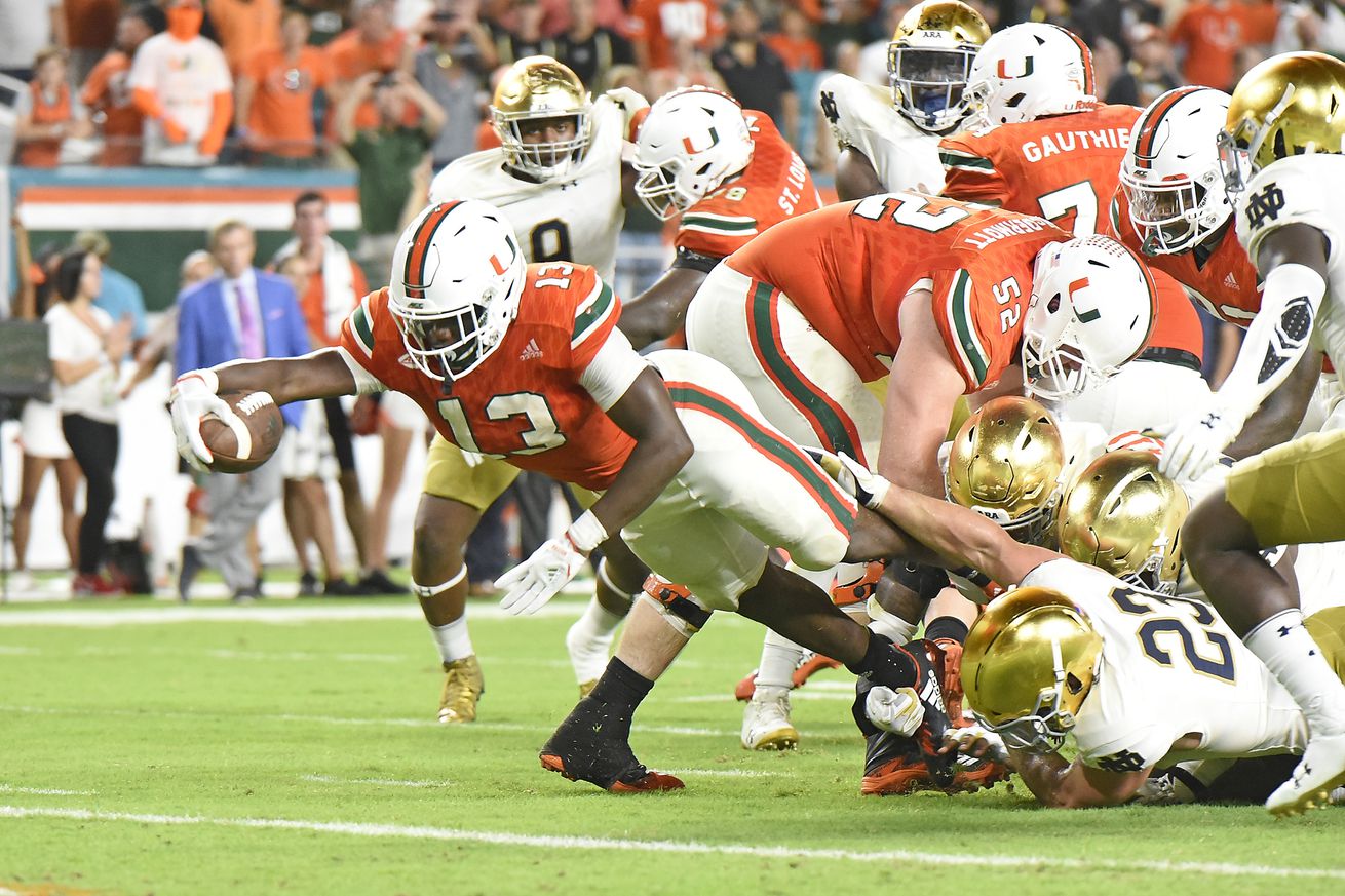 COLLEGE FOOTBALL: NOV 11 Notre Dame at Miami